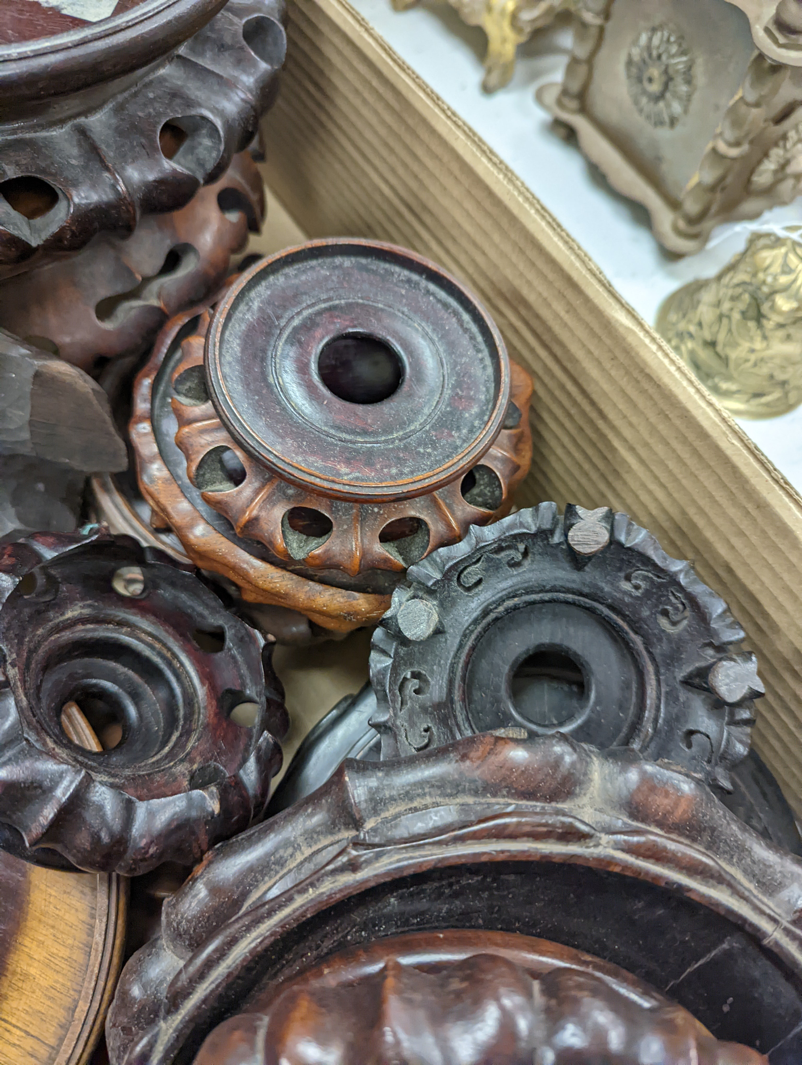 A large collection of Chinese hardwood stands.